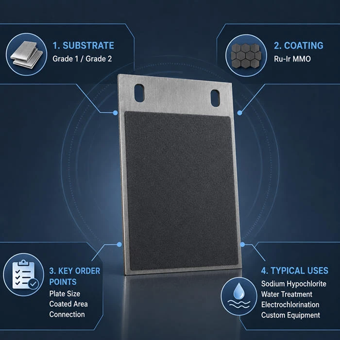 Ruthenium-Iridium Coated Titanium Anode Plate For Sale